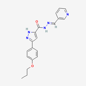 3-(4-propoxyphenyl)-N'-[(E)-3-pyridinylmethylidene]-1H-pyrazole-5-carbohydrazide