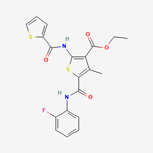 Ethyl 5-[(2-fluorophenyl)carbamoyl]-4-methyl-2-[(thiophen-2-ylcarbonyl)amino]thiophene-3-carboxylate