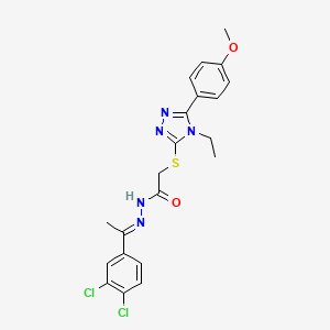 N'-[(1E)-1-(3,4-dichlorophenyl)ethylidene]-2-{[4-ethyl-5-(4-methoxyphenyl)-4H-1,2,4-triazol-3-yl]sulfanyl}acetohydrazide