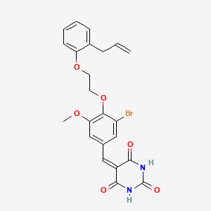 5-(3-bromo-5-methoxy-4-{2-[2-(prop-2-en-1-yl)phenoxy]ethoxy}benzylidene)pyrimidine-2,4,6(1H,3H,5H)-trione