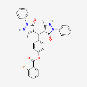 4-[bis(5-hydroxy-3-methyl-1-phenyl-1H-pyrazol-4-yl)methyl]phenyl 2-bromobenzoate