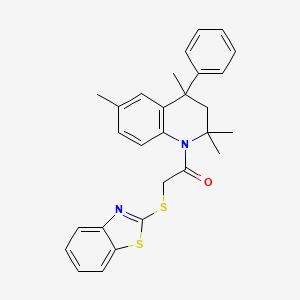 2-(1,3-benzothiazol-2-ylsulfanyl)-1-(2,2,4,6-tetramethyl-4-phenyl-3,4-dihydroquinolin-1(2H)-yl)ethanone