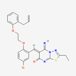 (6Z)-6-(5-bromo-2-{2-[2-(prop-2-en-1-yl)phenoxy]ethoxy}benzylidene)-2-ethyl-5-imino-5,6-dihydro-7H-[1,3,4]thiadiazolo[3,2-a]pyrimidin-7-one