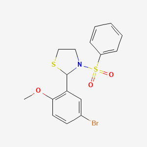 3-(Benzenesulfonyl)-2-(5-bromo-2-methoxyphenyl)-1,3-thiazolidine