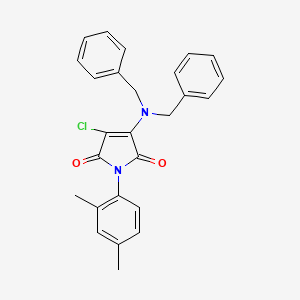 molecular formula C26H23ClN2O2 B15037565 3-chloro-4-(dibenzylamino)-1-(2,4-dimethylphenyl)-1H-pyrrole-2,5-dione 