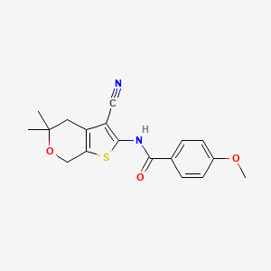 N-(3-cyano-5,5-dimethyl-4,7-dihydro-5H-thieno[2,3-c]pyran-2-yl)-4-methoxybenzamide