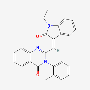 molecular formula C26H21N3O2 B15037586 2-[(Z)-(1-ethyl-2-oxo-1,2-dihydro-3H-indol-3-ylidene)methyl]-3-(2-methylphenyl)quinazolin-4(3H)-one 