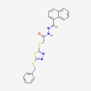 molecular formula C22H18N4OS3 B15037615 2-{[5-(benzylsulfanyl)-1,3,4-thiadiazol-2-yl]sulfanyl}-N'-[(E)-naphthalen-1-ylmethylidene]acetohydrazide 