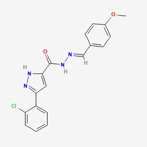 3-(2-chlorophenyl)-N'-[(E)-(4-methoxyphenyl)methylidene]-1H-pyrazole-5-carbohydrazide