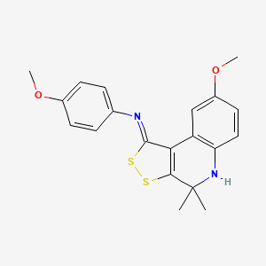 4-methoxy-N-[(1Z)-8-methoxy-4,4-dimethyl-4,5-dihydro-1H-[1,2]dithiolo[3,4-c]quinolin-1-ylidene]aniline