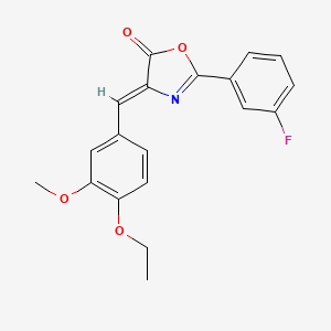 molecular formula C19H16FNO4 B15037643 (4Z)-4-(4-ethoxy-3-methoxybenzylidene)-2-(3-fluorophenyl)-1,3-oxazol-5(4H)-one 