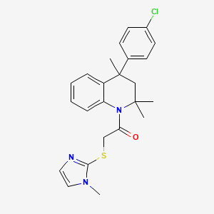 molecular formula C24H26ClN3OS B15037647 1-[4-(4-chlorophenyl)-2,2,4-trimethyl-3,4-dihydroquinolin-1(2H)-yl]-2-[(1-methyl-1H-imidazol-2-yl)sulfanyl]ethanone 