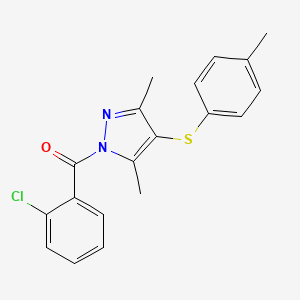 molecular formula C19H17ClN2OS B15037659 1-(2-chlorobenzoyl)-3,5-dimethyl-4-[(4-methylphenyl)thio]-1H-pyrazole 