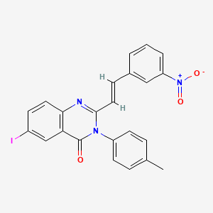 molecular formula C23H16IN3O3 B15037671 6-iodo-3-(4-methylphenyl)-2-[(E)-2-(3-nitrophenyl)ethenyl]quinazolin-4(3H)-one 