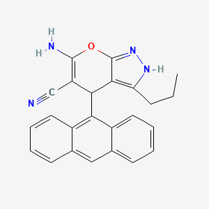 6-Amino-4-(anthracen-9-yl)-3-propyl-1,4-dihydropyrano[2,3-c]pyrazole-5-carbonitrile