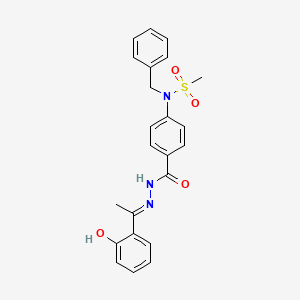 molecular formula C23H23N3O4S B15037686 N-benzyl-N-[4-({(2E)-2-[1-(2-hydroxyphenyl)ethylidene]hydrazinyl}carbonyl)phenyl]methanesulfonamide 