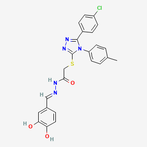 molecular formula C24H20ClN5O3S B15037732 2-{[5-(4-chlorophenyl)-4-(4-methylphenyl)-4H-1,2,4-triazol-3-yl]sulfanyl}-N'-[(E)-(3,4-dihydroxyphenyl)methylidene]acetohydrazide CAS No. 303105-37-5