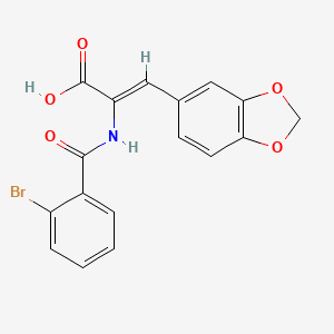 (2Z)-3-(1,3-benzodioxol-5-yl)-2-{[(2-bromophenyl)carbonyl]amino}prop-2-enoic acid