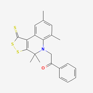 1-phenyl-2-(4,4,6,8-tetramethyl-1-thioxo-1,4-dihydro-5H-[1,2]dithiolo[3,4-c]quinolin-5-yl)ethanone