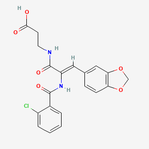 3-[(2Z)-3-(2H-1,3-Benzodioxol-5-YL)-2-[(2-chlorophenyl)formamido]prop-2-enamido]propanoic acid