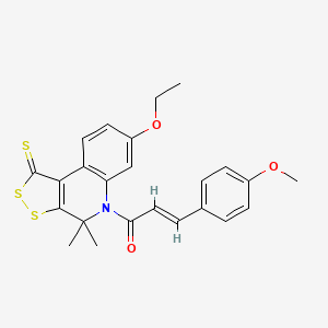 (2E)-1-(7-ethoxy-4,4-dimethyl-1-thioxo-1,4-dihydro-5H-[1,2]dithiolo[3,4-c]quinolin-5-yl)-3-(4-methoxyphenyl)prop-2-en-1-one