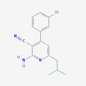 2-Amino-4-(3-bromophenyl)-6-(2-methylpropyl)pyridine-3-carbonitrile