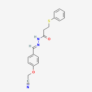 N'-[(E)-[4-(Cyanomethoxy)phenyl]methylidene]-3-(phenylsulfanyl)propanehydrazide