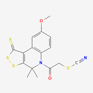 2-(8-methoxy-4,4-dimethyl-1-thioxo-1,4-dihydro-5H-[1,2]dithiolo[3,4-c]quinolin-5-yl)-2-oxoethyl thiocyanate