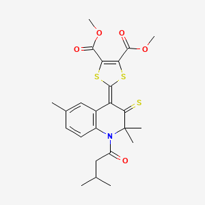 dimethyl 2-[2,2,6-trimethyl-1-(3-methylbutanoyl)-3-thioxo-2,3-dihydroquinolin-4(1H)-ylidene]-1,3-dithiole-4,5-dicarboxylate