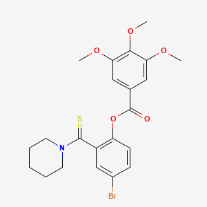 4-Bromo-2-(piperidin-1-ylcarbonothioyl)phenyl 3,4,5-trimethoxybenzoate