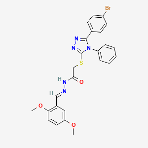 2-{[5-(4-bromophenyl)-4-phenyl-4H-1,2,4-triazol-3-yl]sulfanyl}-N'-[(E)-(2,5-dimethoxyphenyl)methylidene]acetohydrazide