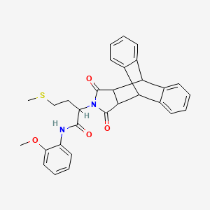 2-(16,18-dioxo-17-azapentacyclo[6.6.5.0~2,7~.0~9,14~.0~15,19~]nonadeca-2,4,6,9,11,13-hexaen-17-yl)-N-(2-methoxyphenyl)-4-(methylsulfanyl)butanamide (non-preferred name)