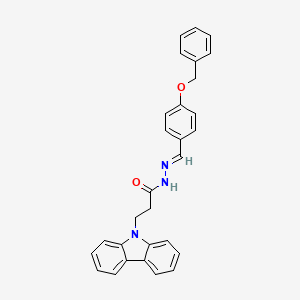 molecular formula C29H25N3O2 B15037917 N'-[(E)-[4-(Benzyloxy)phenyl]methylidene]-3-(9H-carbazol-9-YL)propanehydrazide 