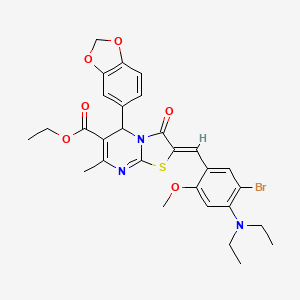 ethyl (2Z)-5-(1,3-benzodioxol-5-yl)-2-[5-bromo-4-(diethylamino)-2-methoxybenzylidene]-7-methyl-3-oxo-2,3-dihydro-5H-[1,3]thiazolo[3,2-a]pyrimidine-6-carboxylate