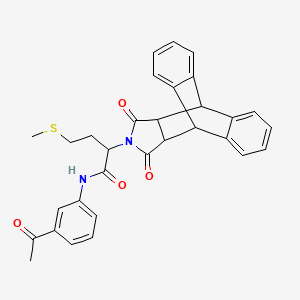 molecular formula C31H28N2O4S B15037929 N-(3-acetylphenyl)-2-(16,18-dioxo-17-azapentacyclo[6.6.5.0~2,7~.0~9,14~.0~15,19~]nonadeca-2,4,6,9,11,13-hexaen-17-yl)-4-(methylsulfanyl)butanamide (non-preferred name) 