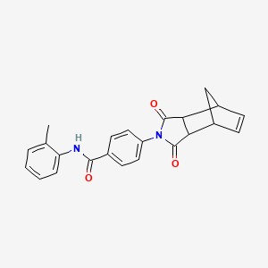 molecular formula C23H20N2O3 B15037932 4-(1,3-dioxo-1,3,3a,4,7,7a-hexahydro-2H-4,7-methanoisoindol-2-yl)-N-(2-methylphenyl)benzamide 