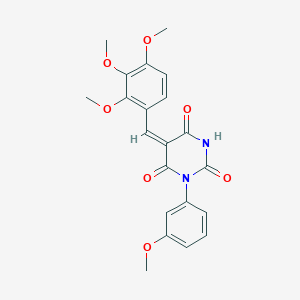 (5E)-1-(3-methoxyphenyl)-5-[(2,3,4-trimethoxyphenyl)methylidene]-1,3-diazinane-2,4,6-trione