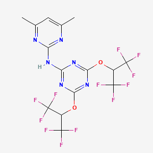 N-(4,6-dimethylpyrimidin-2-yl)-4,6-bis[(1,1,1,3,3,3-hexafluoropropan-2-yl)oxy]-1,3,5-triazin-2-amine