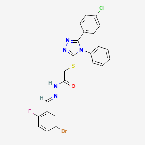 N'-[(E)-(5-bromo-2-fluorophenyl)methylidene]-2-{[5-(4-chlorophenyl)-4-phenyl-4H-1,2,4-triazol-3-yl]sulfanyl}acetohydrazide