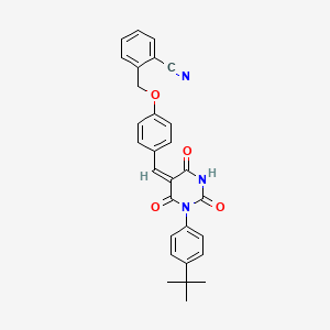 2-[(4-{(E)-[1-(4-tert-butylphenyl)-2,4,6-trioxotetrahydropyrimidin-5(2H)-ylidene]methyl}phenoxy)methyl]benzonitrile