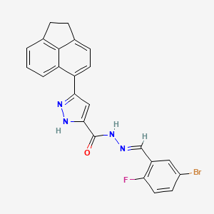 N'-[(E)-(5-Bromo-2-fluorophenyl)methylidene]-3-(1,2-dihydro-5-acenaphthylenyl)-1H-pyrazole-5-carbohydrazide