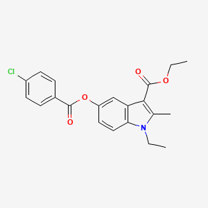 molecular formula C21H20ClNO4 B15038009 ethyl 5-{[(4-chlorophenyl)carbonyl]oxy}-1-ethyl-2-methyl-1H-indole-3-carboxylate 