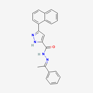 3-(naphthalen-1-yl)-N'-[(1E)-1-phenylethylidene]-1H-pyrazole-5-carbohydrazide