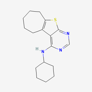 molecular formula C17H23N3S B15038025 N-cyclohexyl-6,7,8,9-tetrahydro-5H-cyclohepta[4,5]thieno[2,3-d]pyrimidin-4-amine 