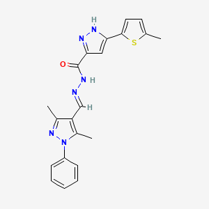 N'-[(E)-(3,5-Dimethyl-1-phenyl-1H-pyrazol-4-YL)methylidene]-3-(5-methyl-2-thienyl)-1H-pyrazole-5-carbohydrazide