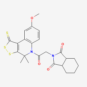 2-[2-(8-methoxy-4,4-dimethyl-1-thioxo-1,4-dihydro-5H-[1,2]dithiolo[3,4-c]quinolin-5-yl)-2-oxoethyl]hexahydro-1H-isoindole-1,3(2H)-dione