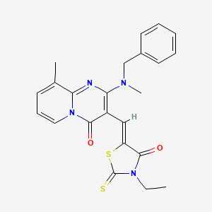 2-[benzyl(methyl)amino]-3-[(Z)-(3-ethyl-4-oxo-2-thioxo-1,3-thiazolidin-5-ylidene)methyl]-9-methyl-4H-pyrido[1,2-a]pyrimidin-4-one