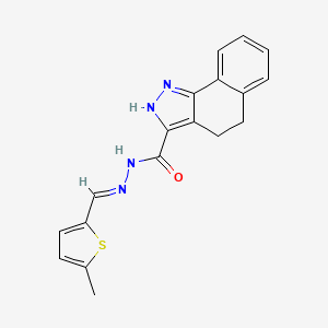 molecular formula C18H16N4OS B15038040 N'-((5-ME-2-Thienyl)methylene)-4,5-dihydro-1H-benzo(G)indazole-3-carbohydrazide 