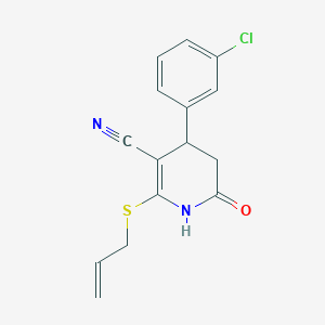 molecular formula C15H13ClN2OS B15038050 4-(3-Chlorophenyl)-6-hydroxy-2-(prop-2-en-1-ylsulfanyl)-4,5-dihydropyridine-3-carbonitrile 