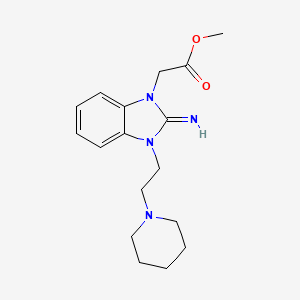 methyl {2-imino-3-[2-(piperidin-1-yl)ethyl]-2,3-dihydro-1H-benzimidazol-1-yl}acetate